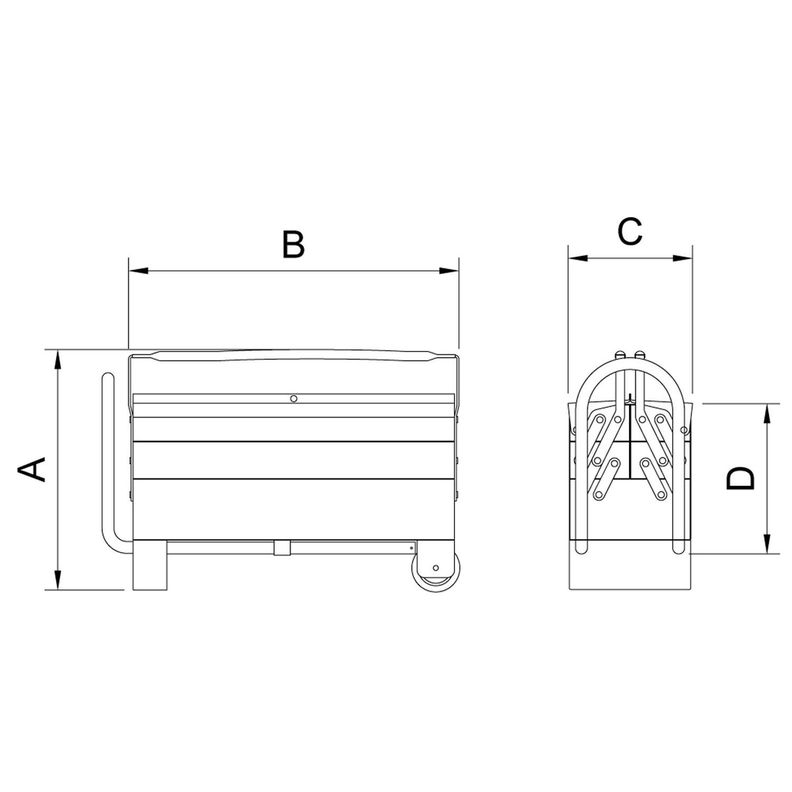 Caja Porta Herramientas Cargobox 5 Cajones Tramontina Pro-2