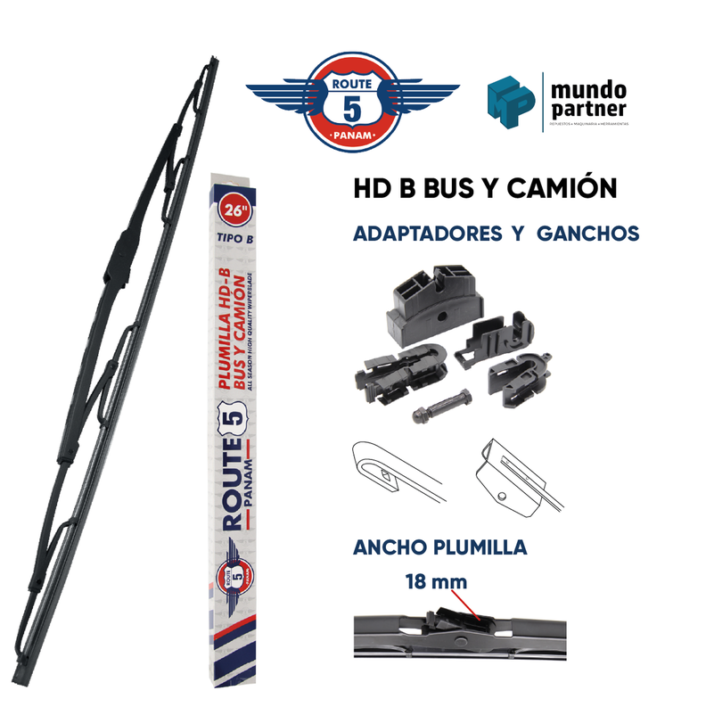 Plumilla 26 Pulgadas 65 Cm Bus Y Camion (HD B)-1