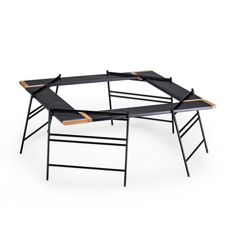 Mesa Camping De Empalme Plegable - 4 Piezas / 4 Soportes-0