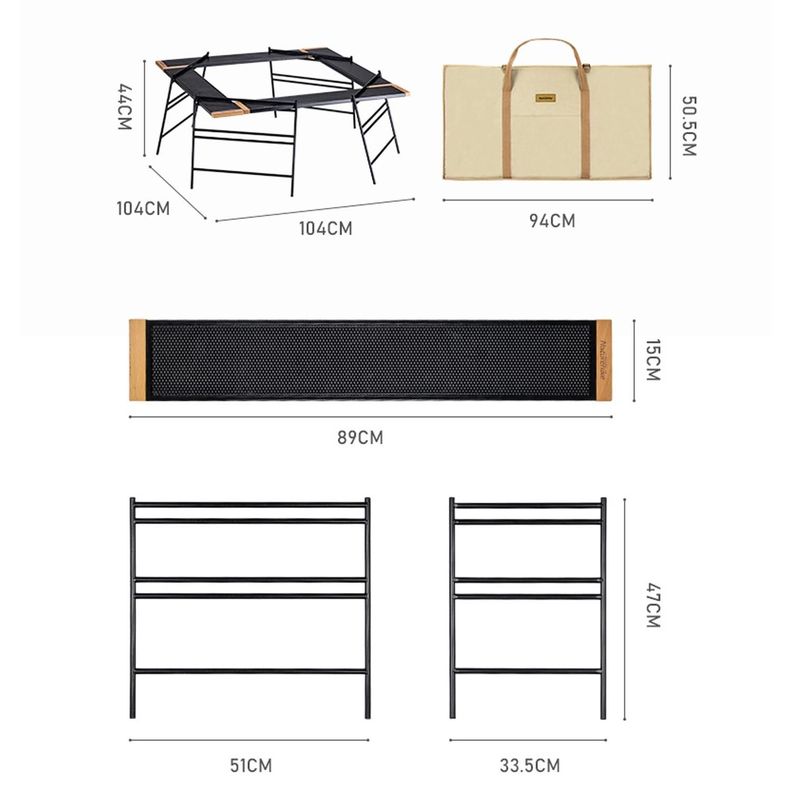 Mesa Camping De Empalme Plegable - 4 Piezas / 4 Soportes-1