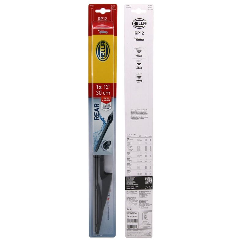 Plumilla Hella Trasera 12 Pulgadas 30 Cm Con Adaptadores-0