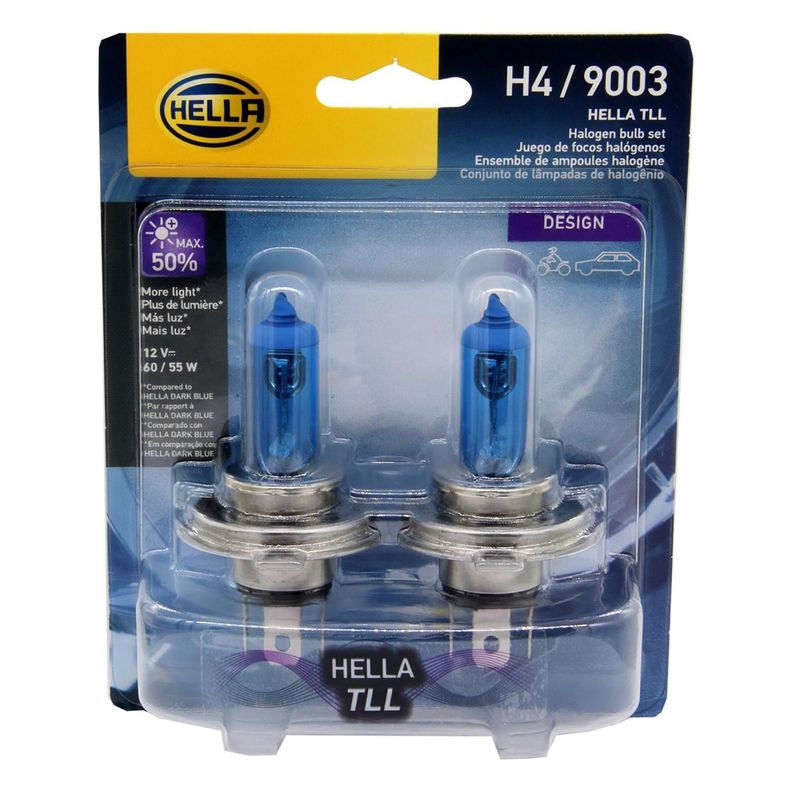 Ampolleta Halógena H4 12V 60/55W P43T T4.625 Azul (Par)-0