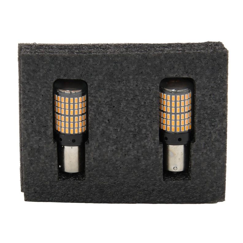 Ampolleta Led 1156 12V24V Canbus Color Ambar Fija Ba15S-1