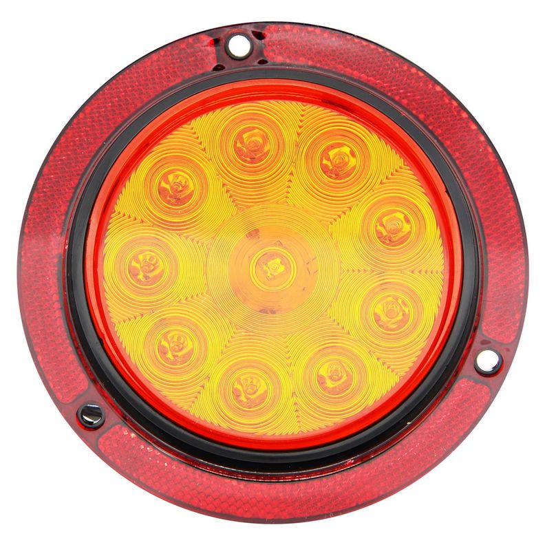 Farol 10Led 4 Pulgadas  Con Bisel Reflectante Ambar 12V/24V-0