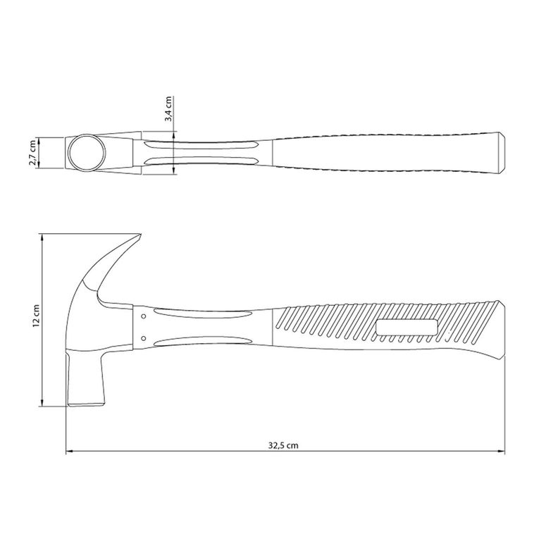 Martillo Carpintero 27Mm Mango Nylon+Fibra Tramontina Master-1