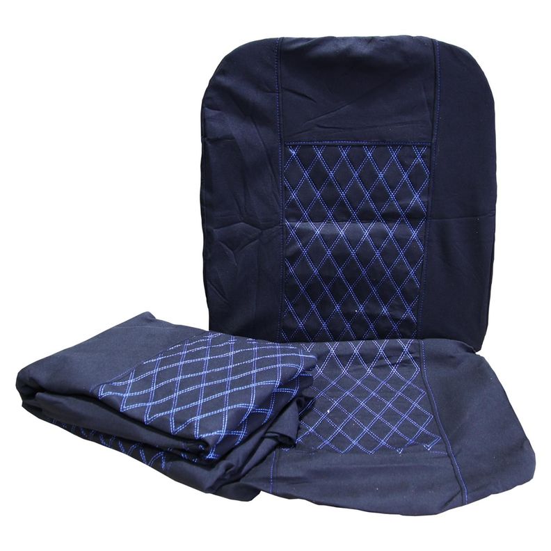 Funda Asiento Auto Negro con Rayas Azules-0