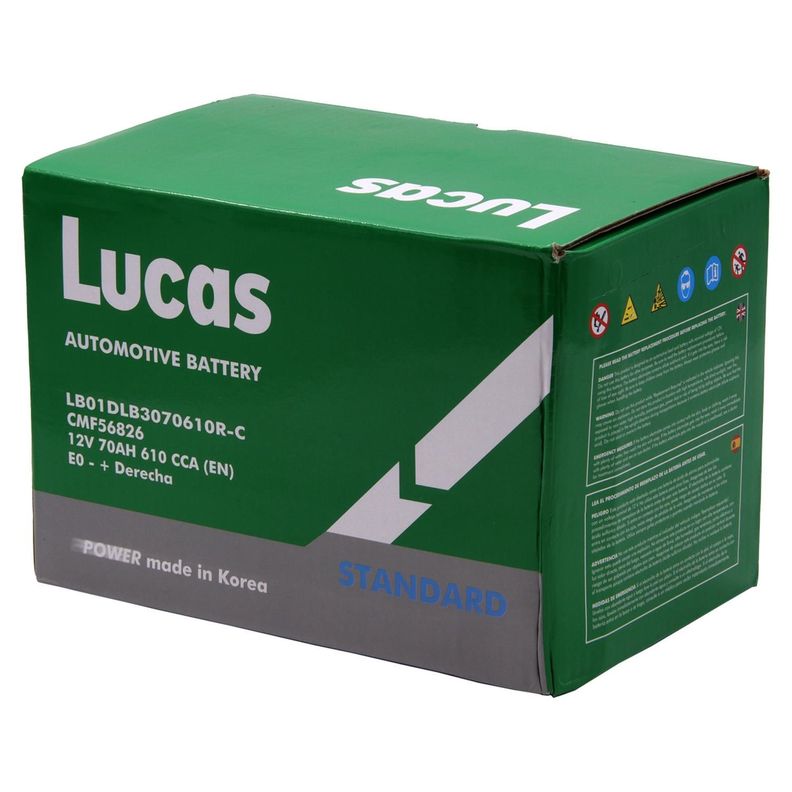 Batería Lucas Premium 70Ah Positivo Derecho Normal-2