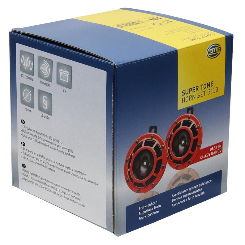 Bocina Original Hella Plato Roja Super Tono 12V 500Hz 118Db-3
