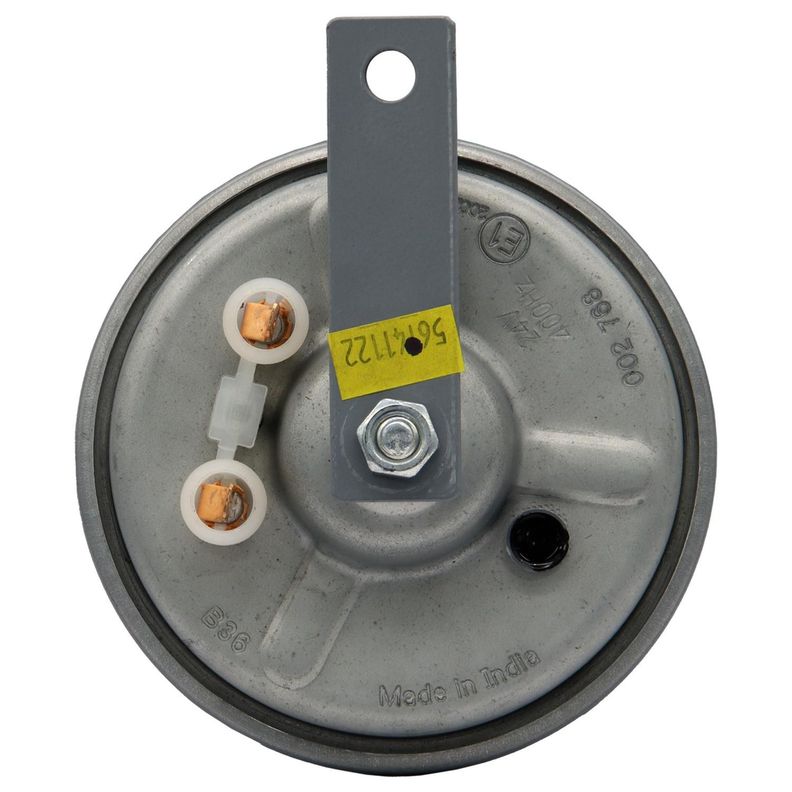 Bocina Tipo Plato Gris 24V 72W 400Hz 112MM-1