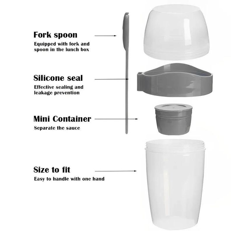 Tapper Contenedor Para Ensalada Con Salsero Cubierto 1000ml-5