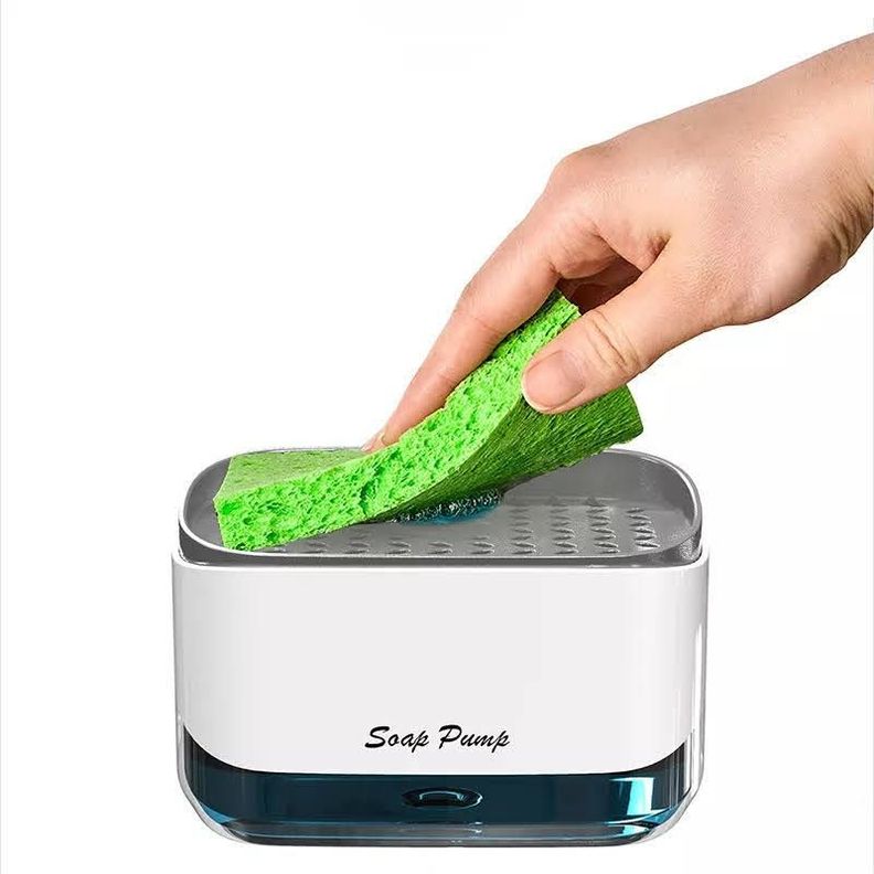 Dispensador De Jabón Líquido Lavaplatos Lavaloza Con Esponja-1