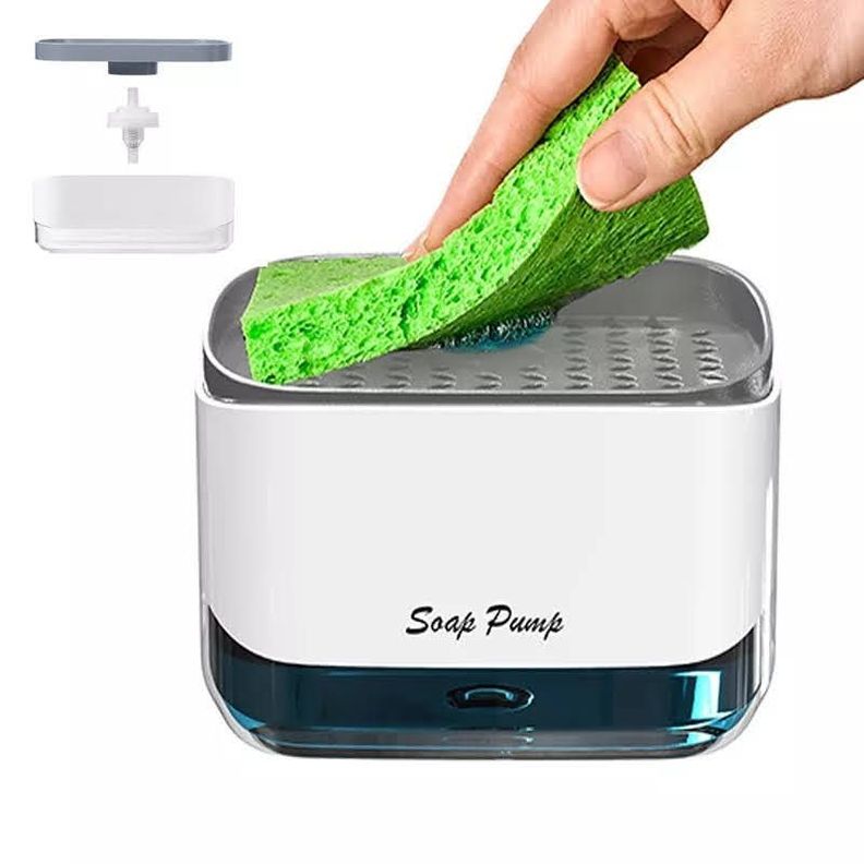 Dispensador De Jabón Líquido Lavaplatos Lavaloza Con Esponja-4