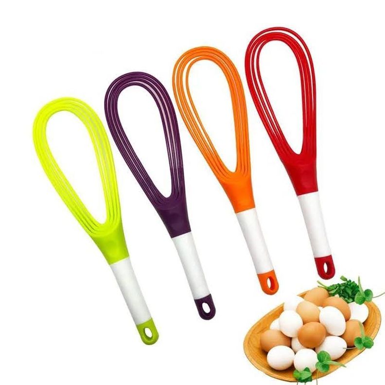 Batidor Manual Giratorio Plegable Reposteria Mezclador Huevos -3