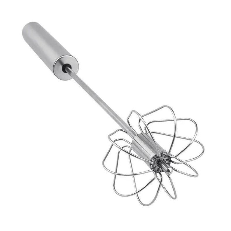 Batidor de Huevos Manual Retractil Espumador Acero Inox.