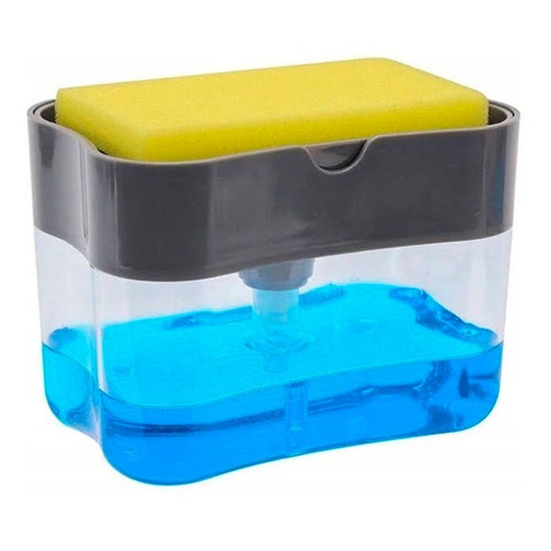 Dispensador De Lavalozas Manual Con Esponja Con Recipiente-0