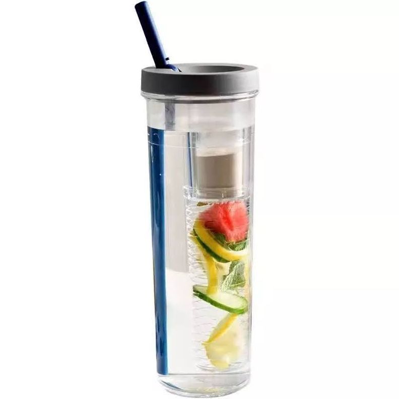 Botella Agua Con Difusor Vaso de 1Litro Con Bombilla Antiderrame-1