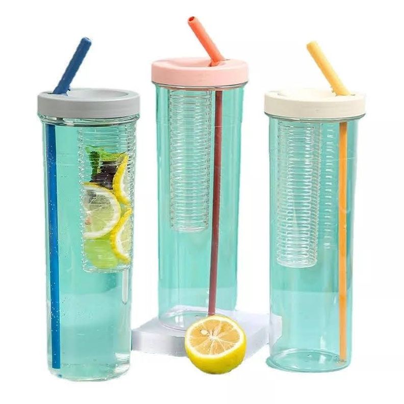 Botella Agua Con Difusor Vaso de 1Litro Con Bombilla Antiderrame-2