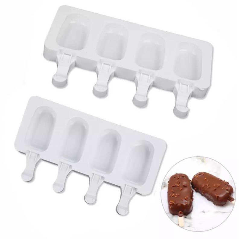 Pack x2 Moldes De Helado Silicona Reutilizable + Paletas-5