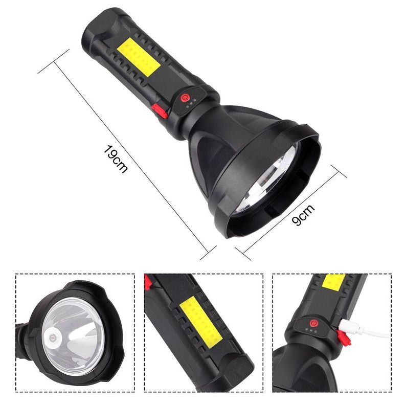 Linterna Recargable Usb 3 Modos Impermeable Emergencia-3