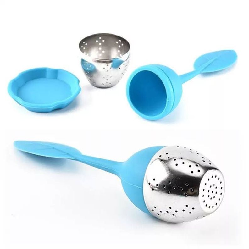 Infusor De Te De Silicona Diseño Hojitas Colador Te-1