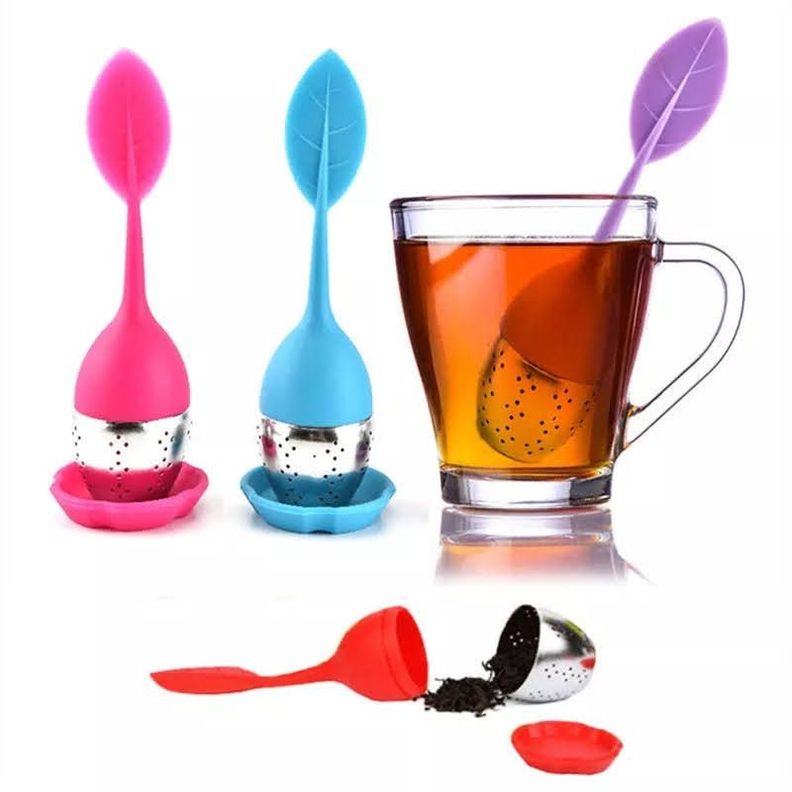 Infusor De Te De Silicona Diseño Hojitas Colador Te-4