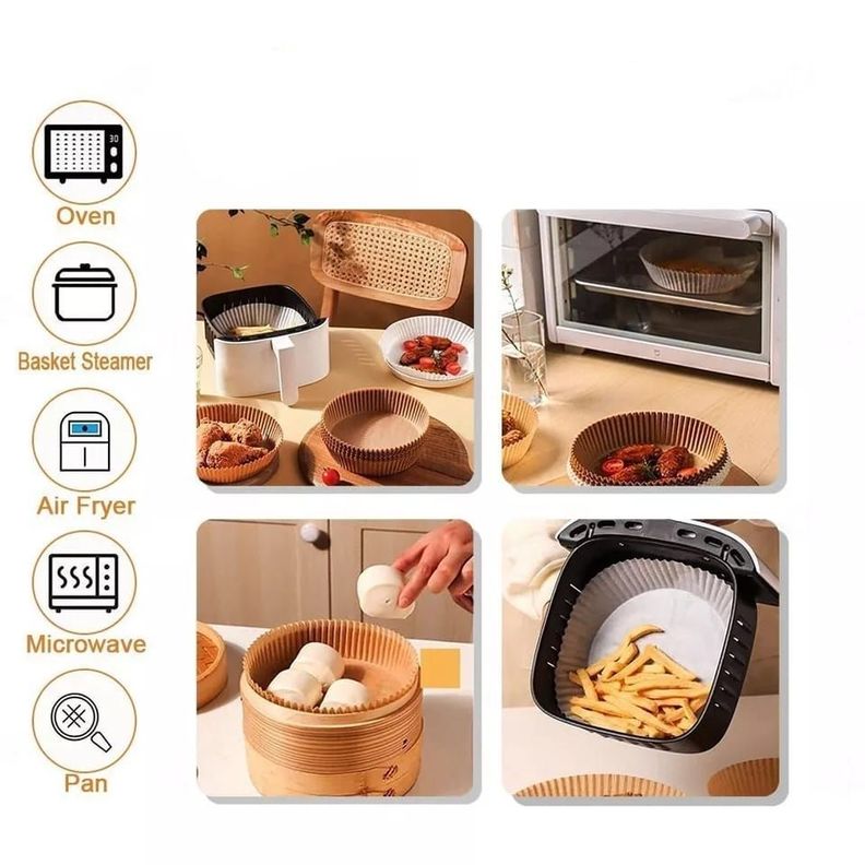 Forros Desechables Antiadherente Freidora Air Fryer 20cm-2