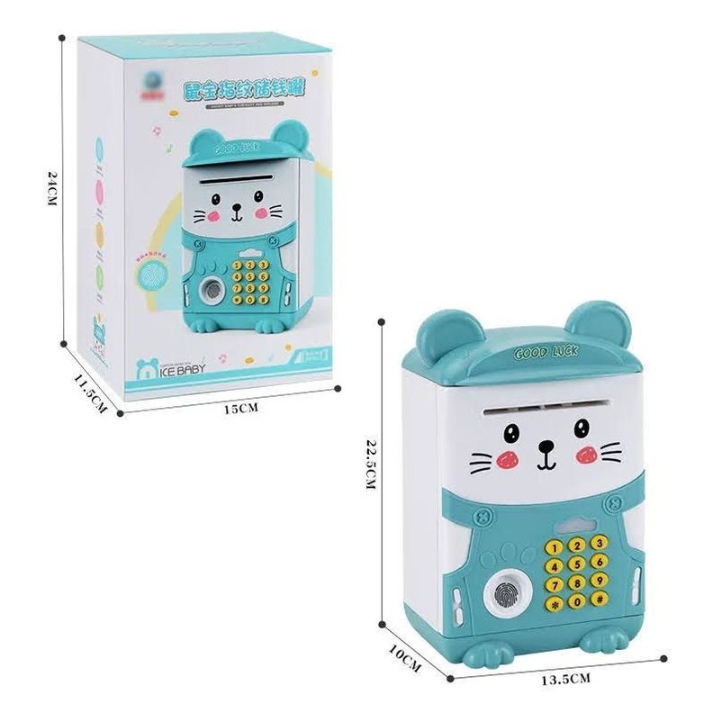 Alcancía Electronica Niños Caja Fuerte Con Huellas Portátil Automatica-2
