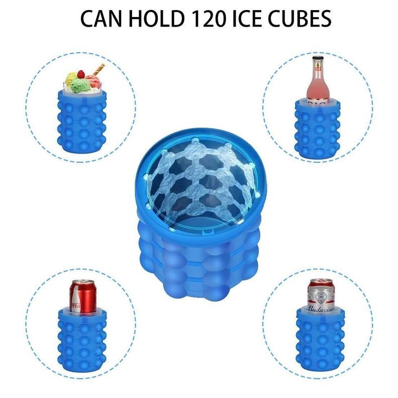 Hielera Cubetera  Molde para Hielo Facil de Silicona Portatil-5