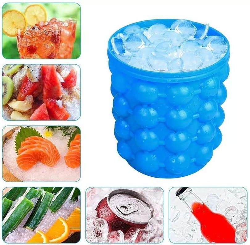 Hielera Cubetera  Molde para Hielo Facil de Silicona Portatil-6