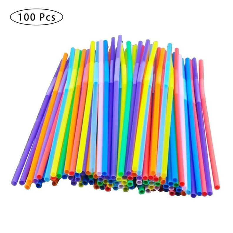 Bombillas De Colores Plasticas x 100 und-2