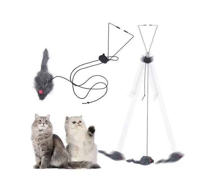 Juguete Para Gatos Colgante Puerta Con Ratón Interactivo-2