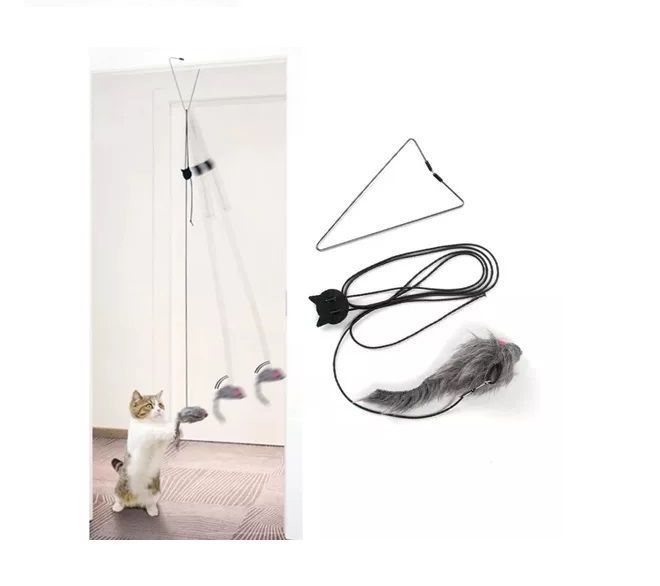 Juguete Para Gatos Colgante Puerta Con Ratón Interactivo-3