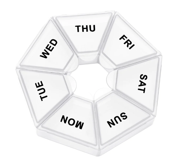 Pastillero Semanal Organizador Lunes A Domingo Heptagonal-0