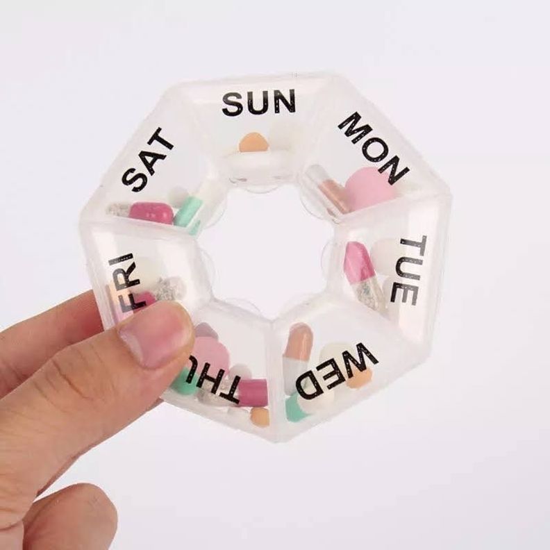 Pastillero Semanal Organizador Lunes A Domingo Heptagonal-3