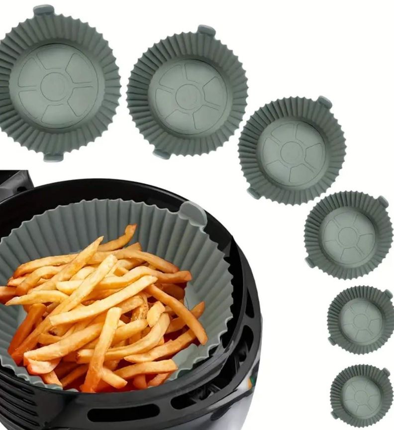 Pack x6 Cesto Bandeja de Silicona Air Fryer Freidora Anti-adherente-1