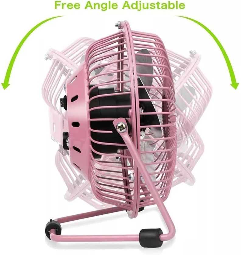 Mini Ventilador Usb Portatil Metalico Y Silencioso Sobremesa-2