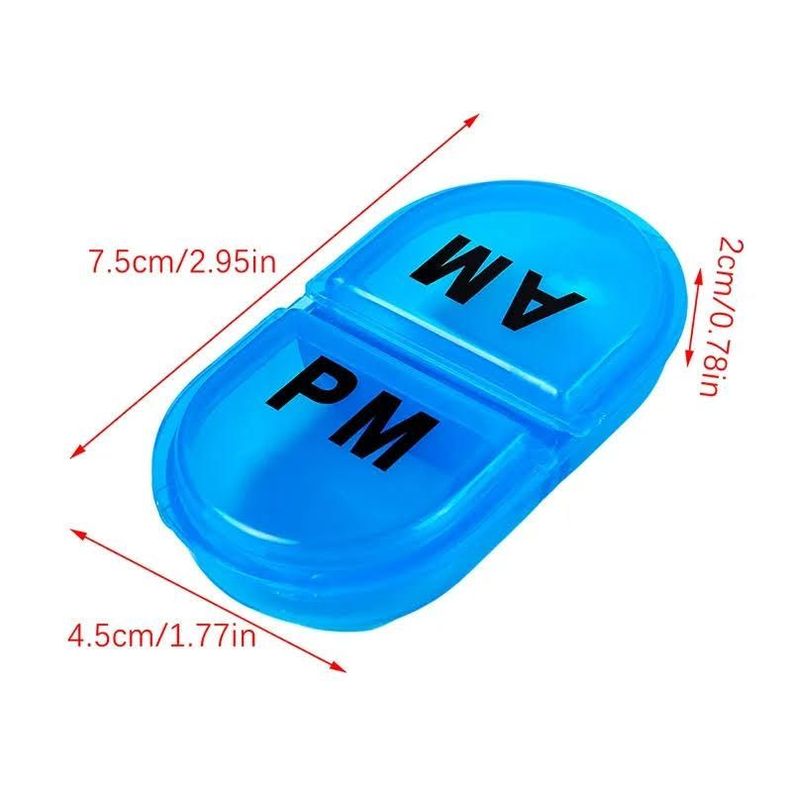 Pack x2 Mini Pastillero Organizador Medicina AM/PM Portatil -1