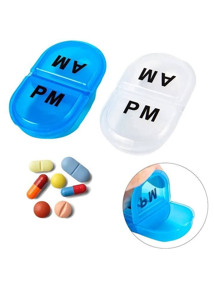 Pack x2 Mini Pastillero Organizador Medicina AM/PM Portatil -3