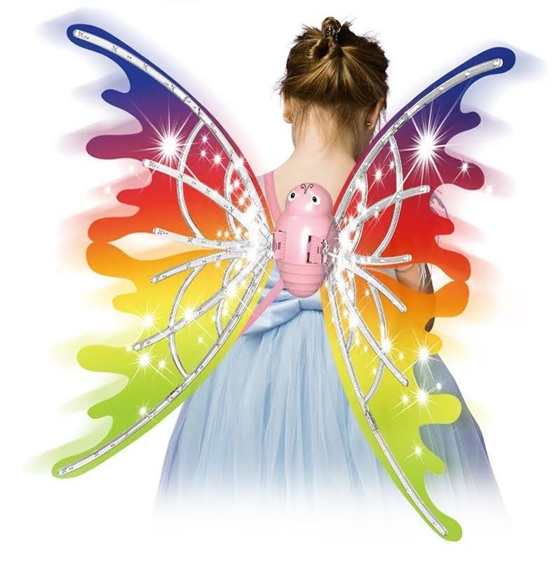 Alas De Mariposa Con Movimiento Automático Luz Sonido Disfraz