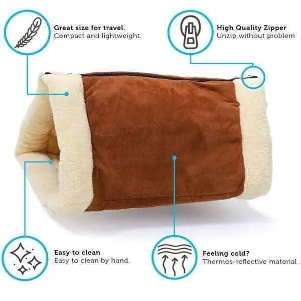 Cama Túnel Para Gato Mascotas Lavable 2 en 1 Térmica-3