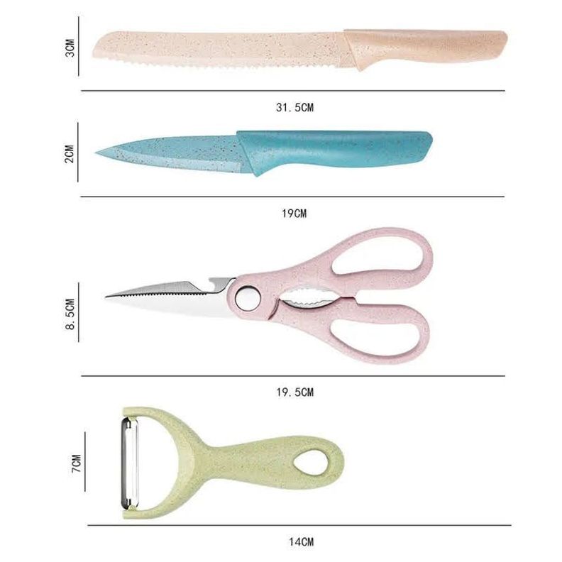 Set de 6 Cuchillos Ceramica Cocina Utensilios Color Pastel-3