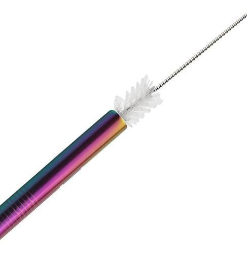 Set 6 Bombillas Reutilizable Arcoiris Tornasol C/limpiador-1