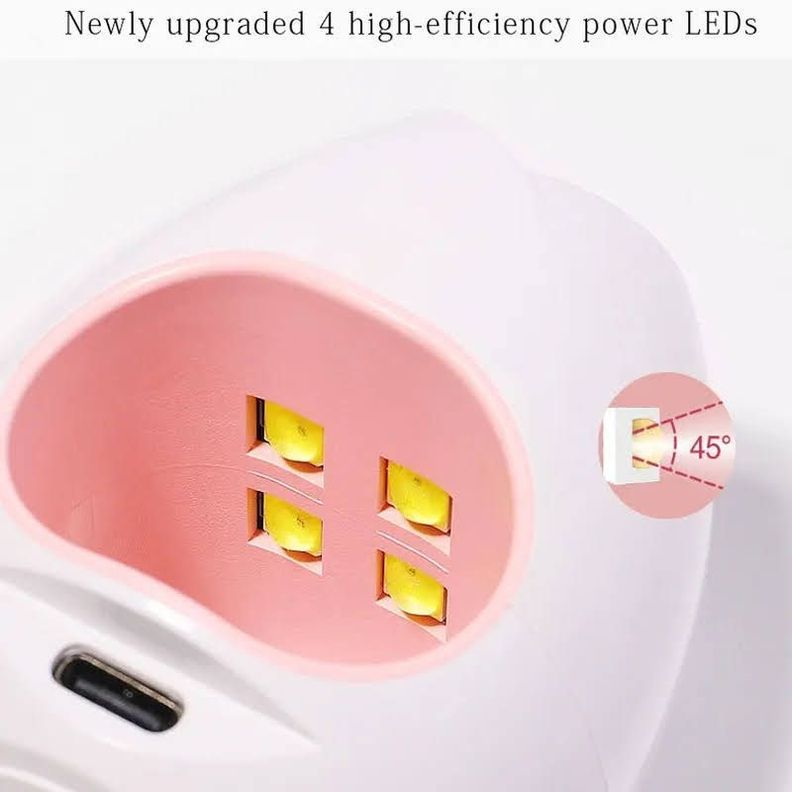 Mini Lampara Uv Manicure Led Uñas USB Soft Gel 16W Secador Rosa-3