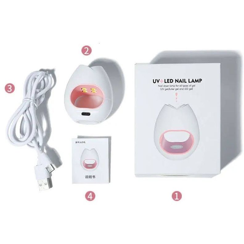 Mini Lampara Uv Manicure Led Uñas USB Soft Gel 16W Secador Rosa-4