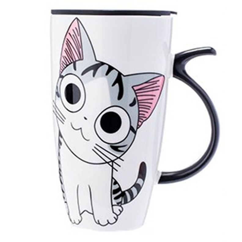 Tazon Con Tapa 600ml Gatito Mug Ceramica Taza Gato-4