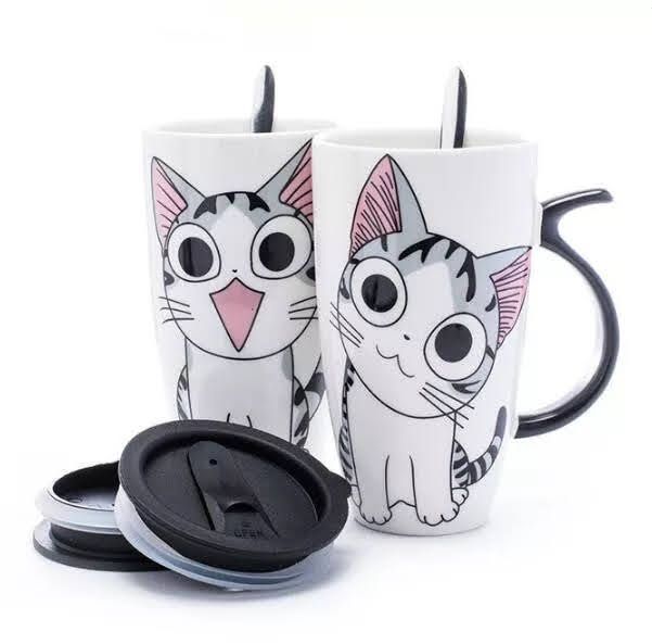 Tazon Con Tapa 600ml Gatito Mug Ceramica Taza Gato-5