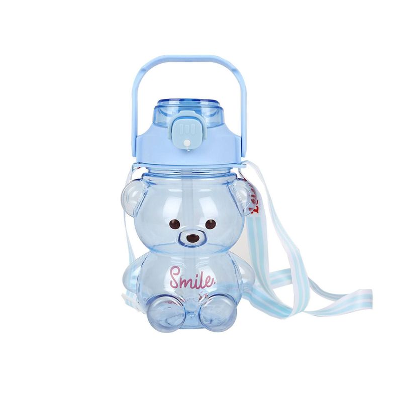 Botella Antiderrame  Agua 1 Litro Oso Kawaii + Stickers 3D-0