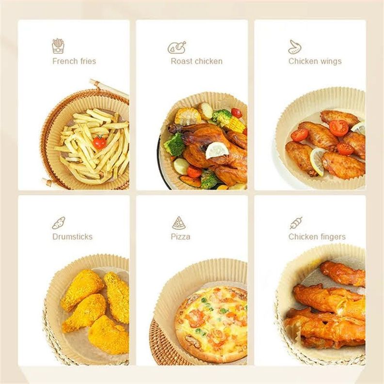 Forros Desechables Antiadherente Freidora Air Fryer 16cm-1