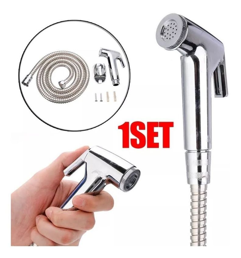 Ducha Bidet Arabe Soporte + Manguera Flexible Wc Baño-4