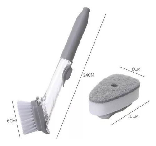 Escobilla Cepillo Con Dispensador Lavaloza Limpieza Platos-4